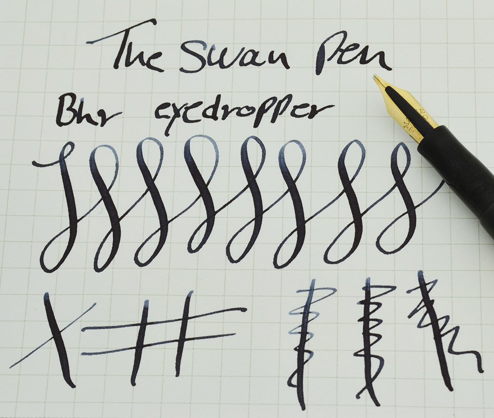 Mabie Todd Swan Fountain Pen BCHR Eyedropper, Left Oblique Flex Nib